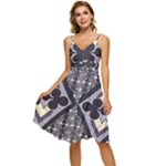 Pattern Design Scrapbooking Sleeveless Tie Front Chiffon Dress