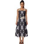 Pattern Design Scrapbooking Square Neckline Tiered Midi Dress