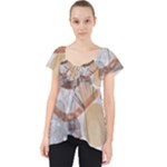 Boho Background Leaves Botanical Lace Front Dolly Top