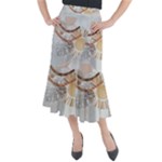 Boho Background Leaves Botanical Midi Mermaid Skirt