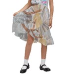 Boho Background Leaves Botanical Kids  Ruffle Flared Wrap Midi Skirt