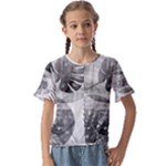 Vintage Retro Boho Background Leaves Botanical Kids  Cuff Sleeve Scrunch Bottom T-Shirt