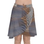 Boho Background Leaves Botanical Retro Vintage Art Chiffon Wrap Front Skirt