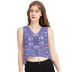 Couch material photo manipulation collage pattern V-Neck Cropped Tank Top