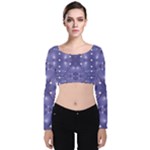 Couch material photo manipulation collage pattern Velvet Long Sleeve Crop Top