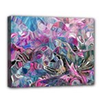 Pink Swirls Flow Canvas 14  x 11  (Stretched)
