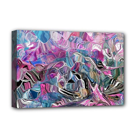 Pink Swirls Flow Deluxe Canvas 18  x 12  (Stretched) from UrbanLoad.com