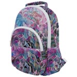 Pink Swirls Flow Rounded Multi Pocket Backpack