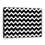 Wave Pattern Wavy Halftone Canvas 16  x 12  (Stretched)