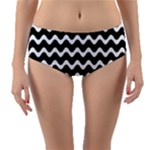 Wave Pattern Wavy Halftone Reversible Mid-Waist Bikini Bottoms