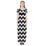 Wave Pattern Wavy Halftone Short Sleeve Maxi Dress