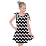 Wave Pattern Wavy Halftone Kids  Tie Up Tunic Dress