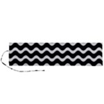 Wave Pattern Wavy Halftone Roll Up Canvas Pencil Holder (L)