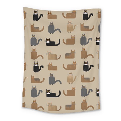 Cat Pattern Texture Animal Medium Tapestry from UrbanLoad.com