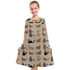 Cat Pattern Texture Animal Kids  Midi Sailor Dress from UrbanLoad.com