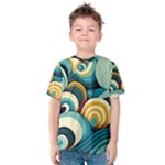 Wave Waves Ocean Sea Abstract Whimsical Kids  Cotton T-Shirt