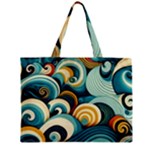 Wave Waves Ocean Sea Abstract Whimsical Zipper Mini Tote Bag