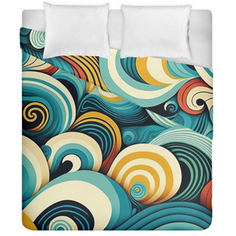 Wave Waves Ocean Sea Abstract Whimsical Duvet Cover Double Side (California King Size) from UrbanLoad.com