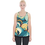 Wave Waves Ocean Sea Abstract Whimsical Piece Up Tank Top