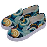 Wave Waves Ocean Sea Abstract Whimsical Kids  Canvas Slip Ons