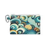 Wave Waves Ocean Sea Abstract Whimsical Canvas Cosmetic Bag (Small)