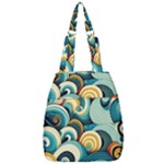 Wave Waves Ocean Sea Abstract Whimsical Center Zip Backpack