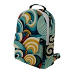 Wave Waves Ocean Sea Abstract Whimsical Flap Pocket Backpack (Large)