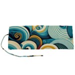 Wave Waves Ocean Sea Abstract Whimsical Roll Up Canvas Pencil Holder (S)