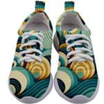 Wave Waves Ocean Sea Abstract Whimsical Kids Athletic Shoes
