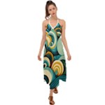 Wave Waves Ocean Sea Abstract Whimsical Halter Tie Back Dress 