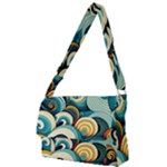 Wave Waves Ocean Sea Abstract Whimsical Full Print Messenger Bag (L)