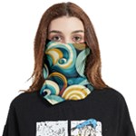 Wave Waves Ocean Sea Abstract Whimsical Face Covering Bandana (Two Sides)