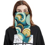 Wave Waves Ocean Sea Abstract Whimsical Face Covering Bandana (Triangle)