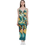 Wave Waves Ocean Sea Abstract Whimsical V-Neck Camisole Jumpsuit
