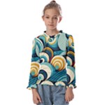 Wave Waves Ocean Sea Abstract Whimsical Kids  Frill Detail T-Shirt