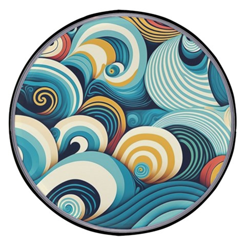 Wave Waves Ocean Sea Abstract Whimsical Wireless Fast Charger(Black) from UrbanLoad.com