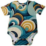 Wave Waves Ocean Sea Abstract Whimsical Baby Short Sleeve Bodysuit