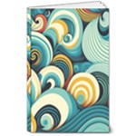 Wave Waves Ocean Sea Abstract Whimsical 8  x 10  Softcover Notebook
