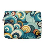 Wave Waves Ocean Sea Abstract Whimsical 14  Vertical Laptop Sleeve Case With Pocket