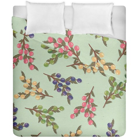 Berries Flowers Pattern Print Duvet Cover Double Side (California King Size) from UrbanLoad.com