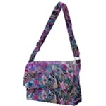 Pink Swirls Blend  Full Print Messenger Bag (L)