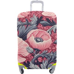 Vintage Floral Poppies Luggage Cover (Large) from UrbanLoad.com