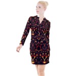 Year Of The Dragon Button Long Sleeve Dress