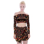 Year Of The Dragon Off Shoulder Top with Mini Skirt Set