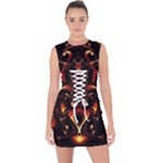 Year Of The Dragon Lace Up Front Bodycon Dress