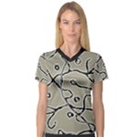 Sketchy abstract artistic print design V-Neck Sport Mesh T-Shirt