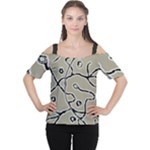 Sketchy abstract artistic print design Cutout Shoulder T-Shirt