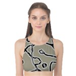 Sketchy abstract artistic print design Tank Bikini Top