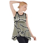 Sketchy abstract artistic print design Side Drop Tank Tunic