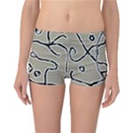 Sketchy abstract artistic print design Reversible Boyleg Bikini Bottoms